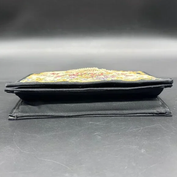 Vintage Handbag 1970s Floral Tapestry Evening Purse Gold Chain Strap Hong Kong - Picture 4 of 12